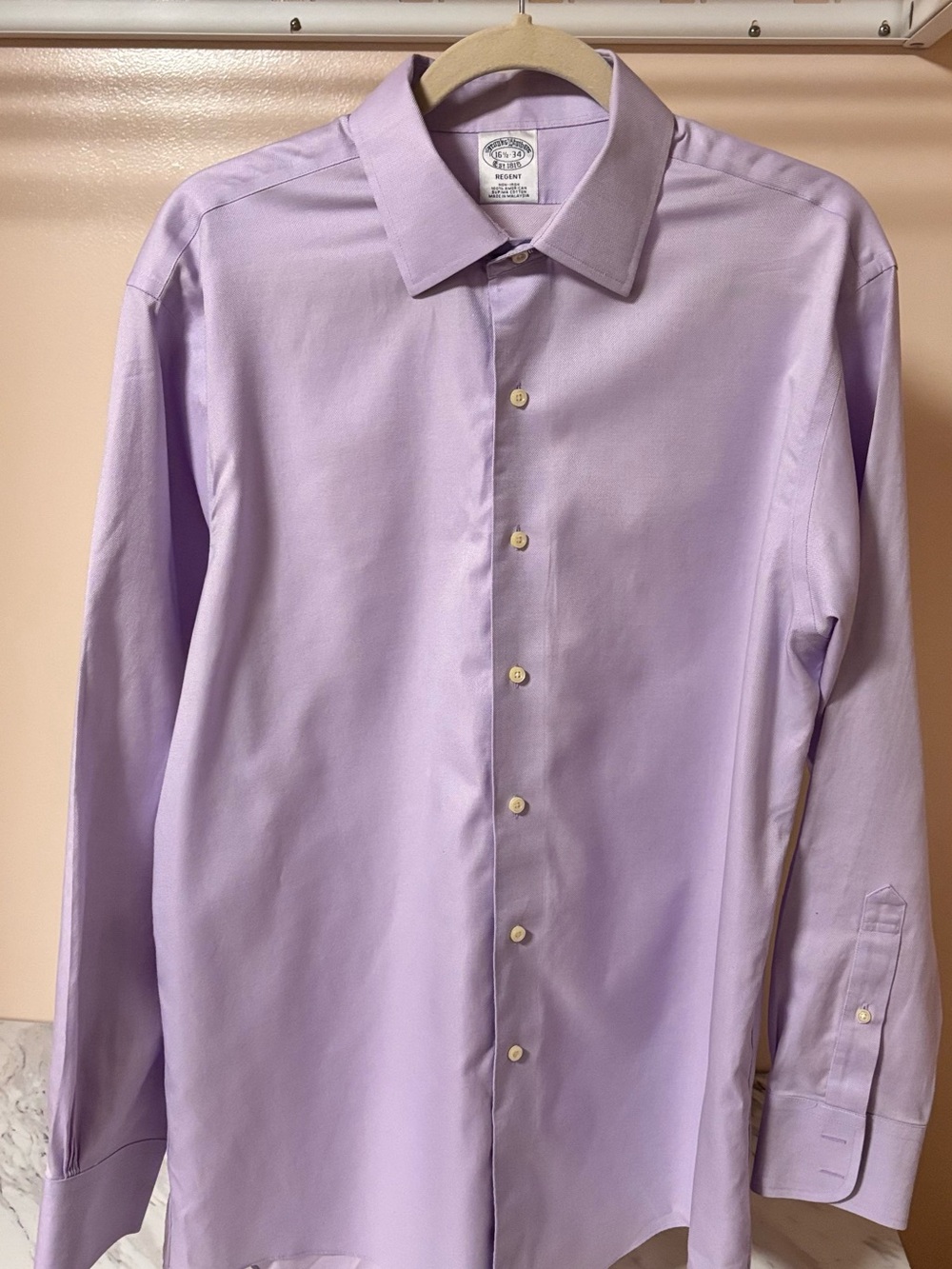 Brooks Brothers Lavender Button-Front Dress Shirt